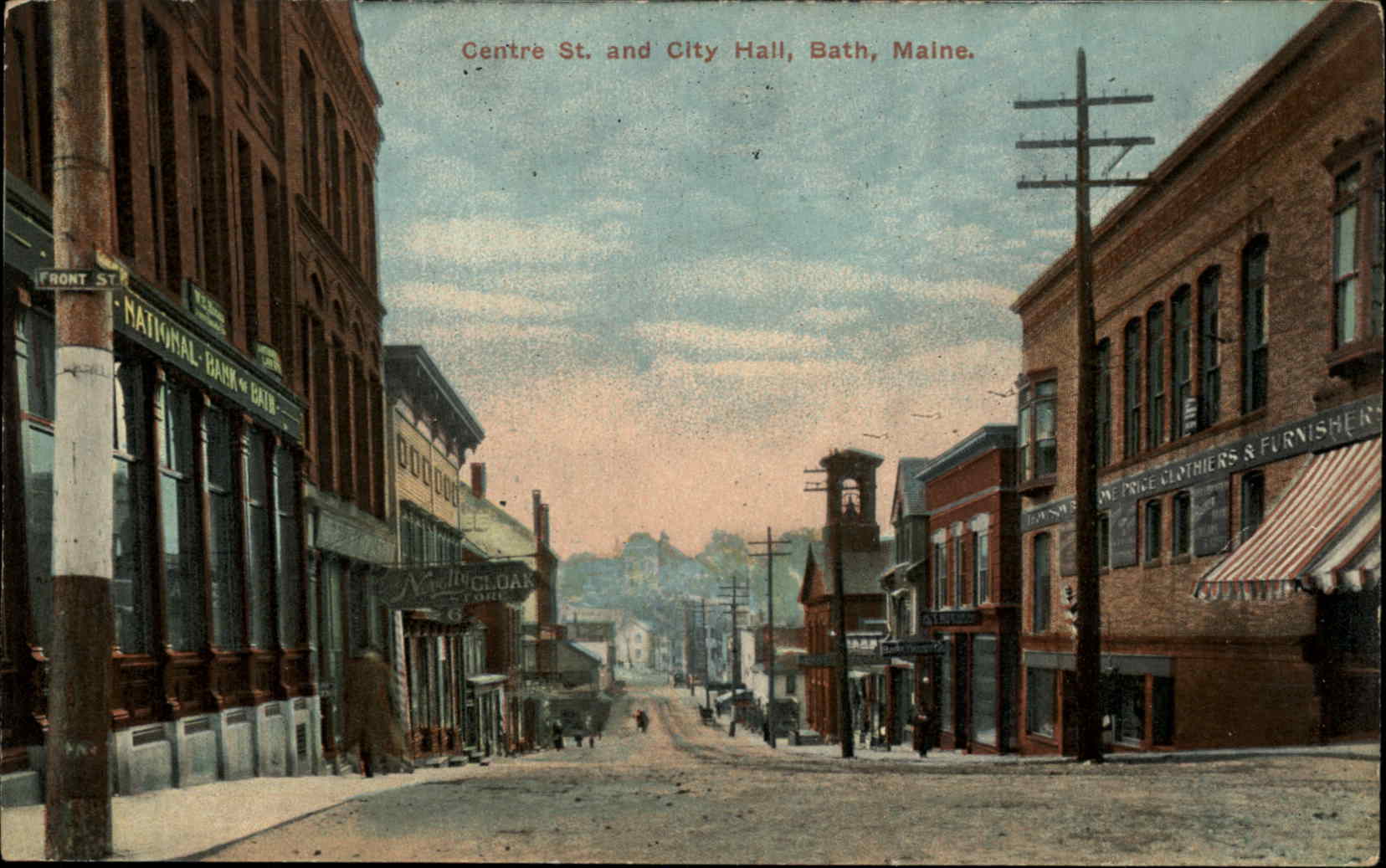 Bath Maine ME City Hall Postcard
