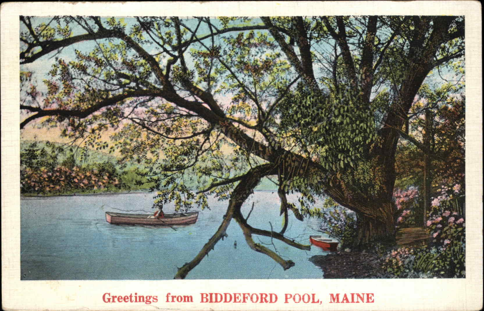 Biddeford Maine ME Boat Postcard