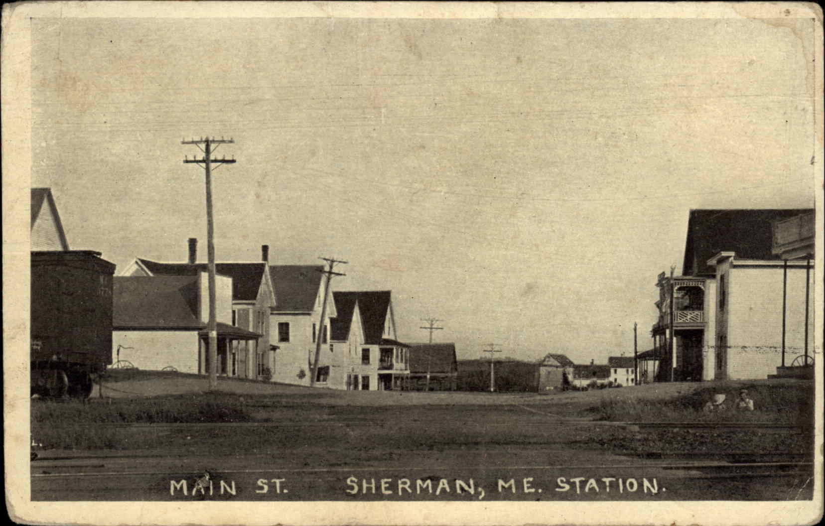 Sherman Mills Maine ME Main Street Postcard