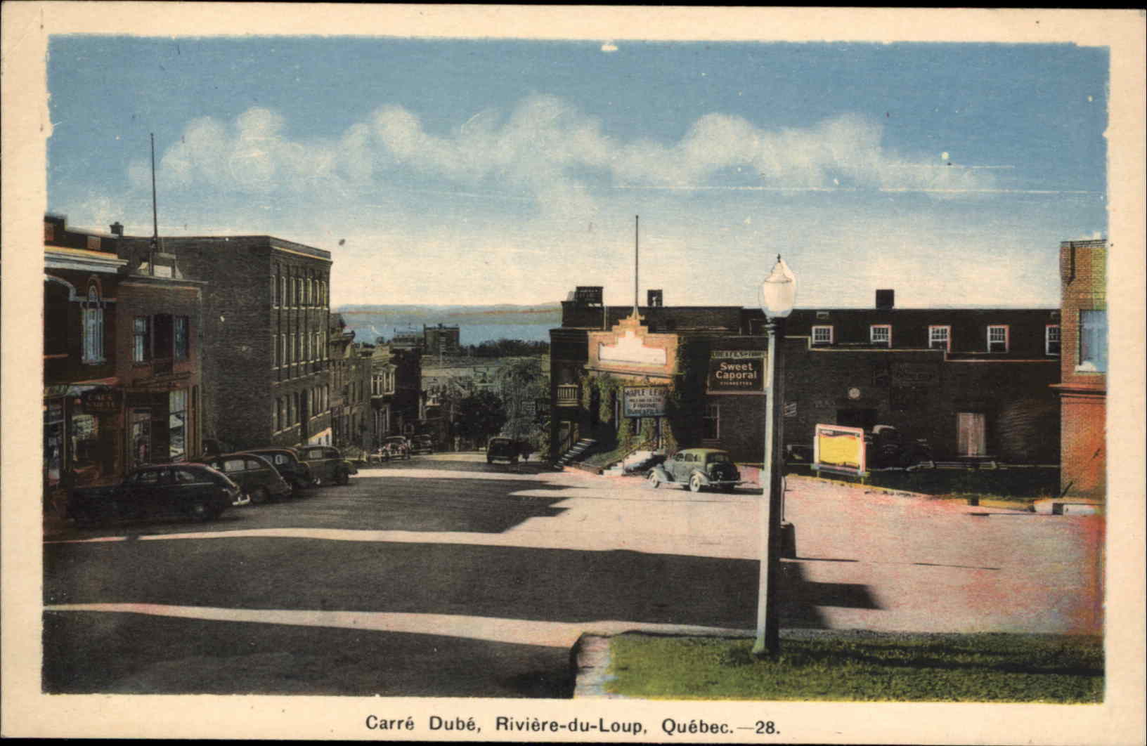 Riviere du Loup Quebec Canada Street Scene Car Postcard