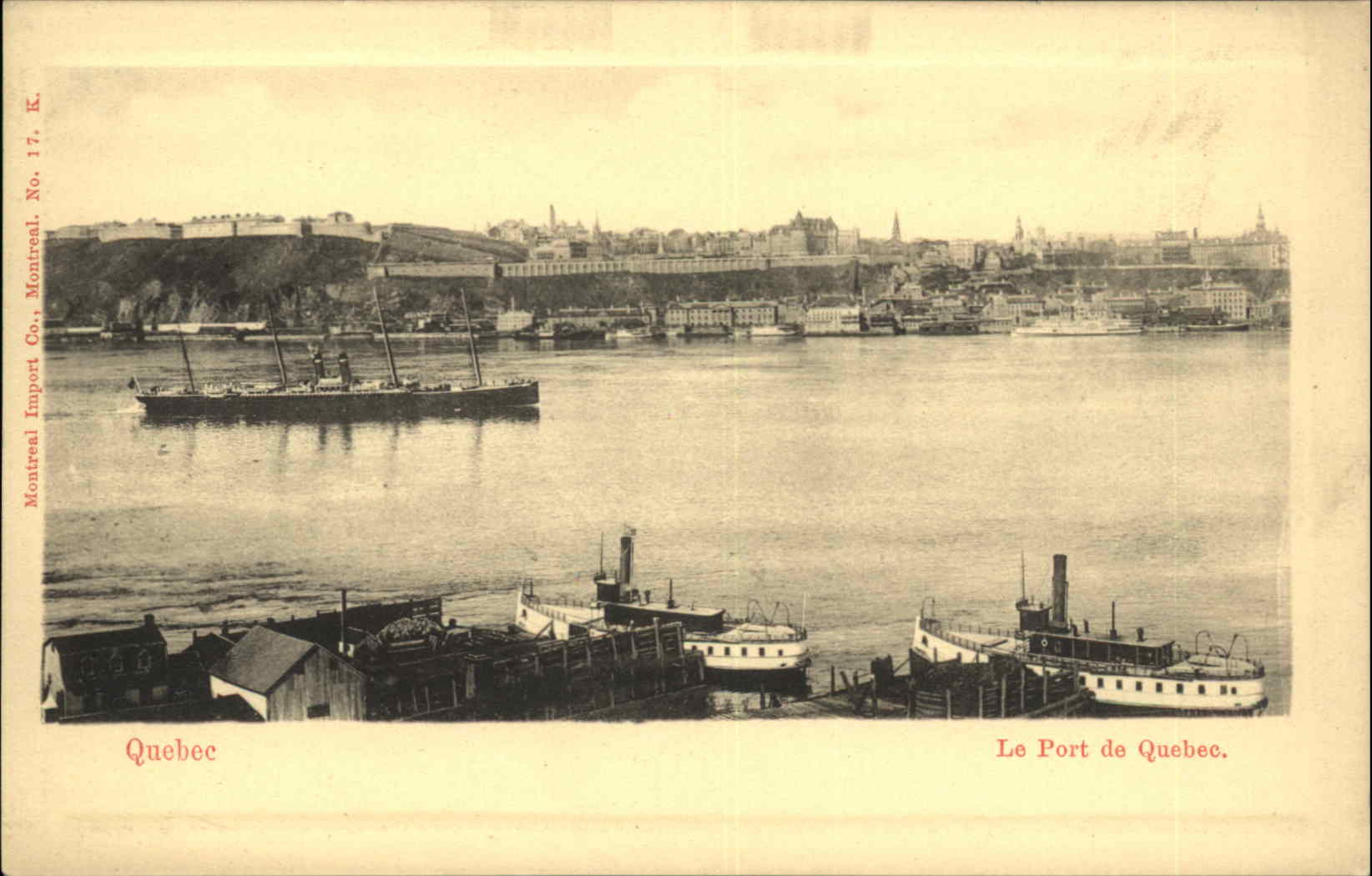 Quebec City Quebec Canada Harbor Boat Postcard