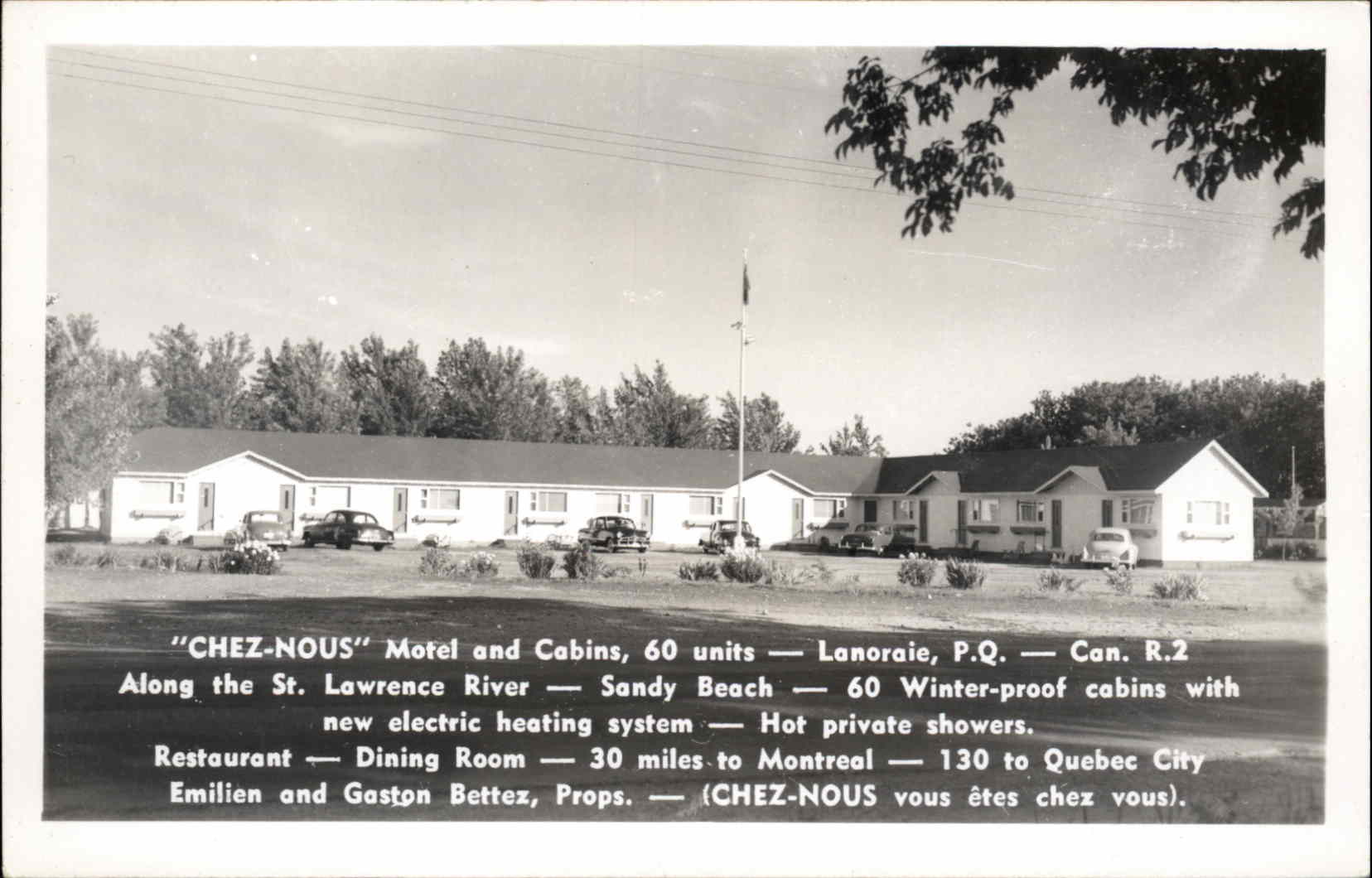 Lanoraie Quebec Canada Motel Car RPPC Real Photo Postcard