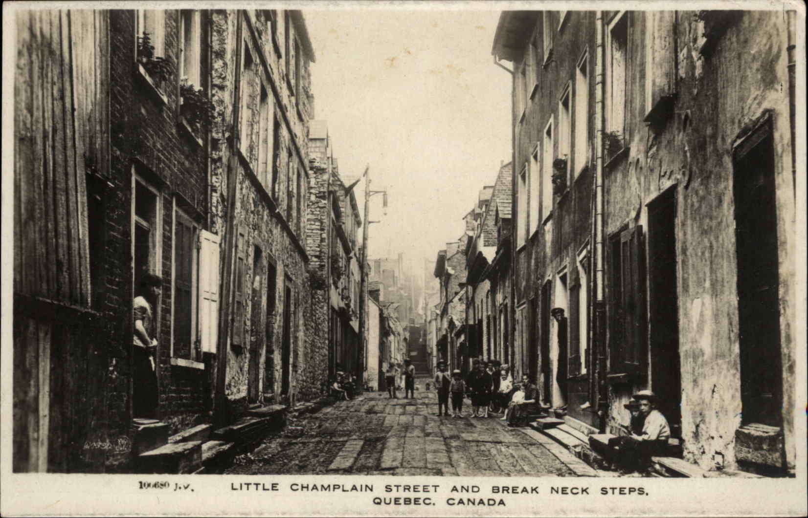 Quebec City Quebec Canada Street Scene RPPC Real Photo Postcard