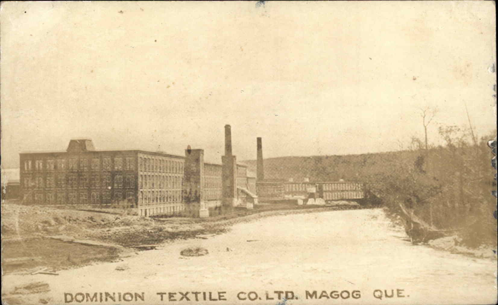Magog Quebec Canada Factory Textile RPPC Real Photo Postcard