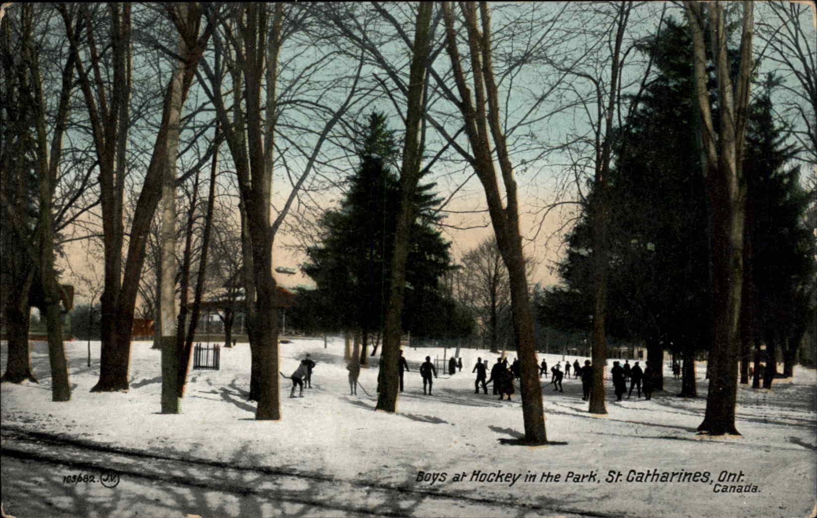 St Catharines Ontario Canada Park Ice Hockey Boy Postcard
