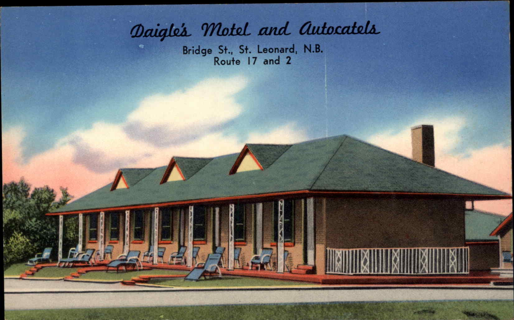 St Leonard New Brunswick Canada Motel Postcard