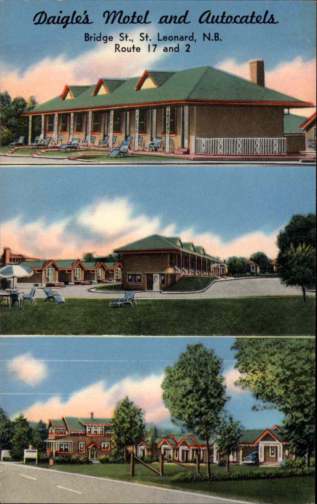 St Leonard New Brunswick Canada Motel Postcard