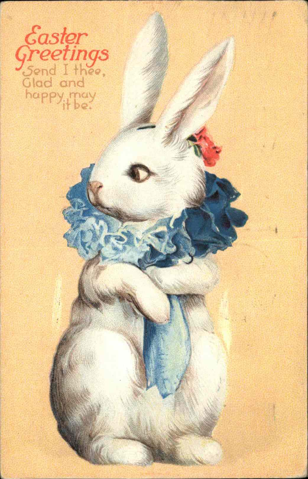 Easter Rabbit Dressed Animal Fantasy Embossed International Art Publishing Co Postcard
