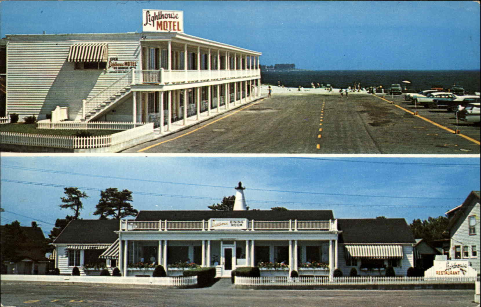 Pine Point Beach Maine ME Motel Car Postcard