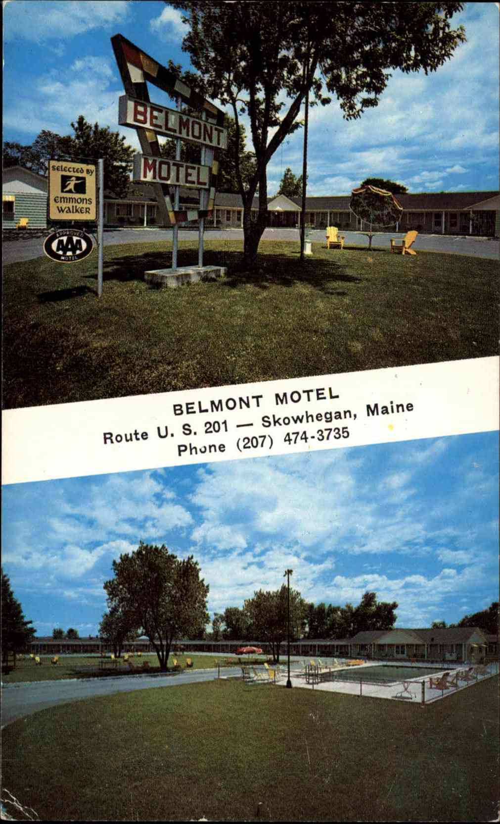 Skowhegan Maine ME Motel Postcard