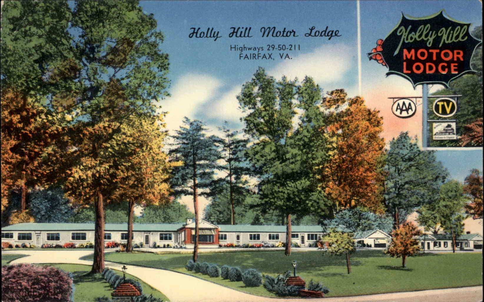 Fairfax Virginia VA Motel Postcard