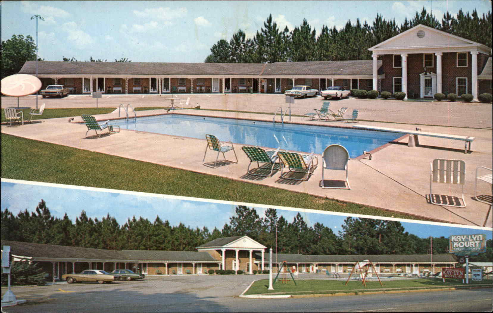 Richland Georgia GA Motel Swimming Pool Postcard